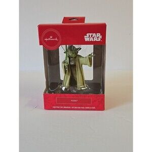 Star Wars 2018 Hallmark Christmas Ornament Yoda With Light Saber New In Box